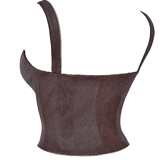 House of CB ‘Pia’ Brown Vegan Leather Corset – Size L (Regular Cup) - Picture 4 of 4